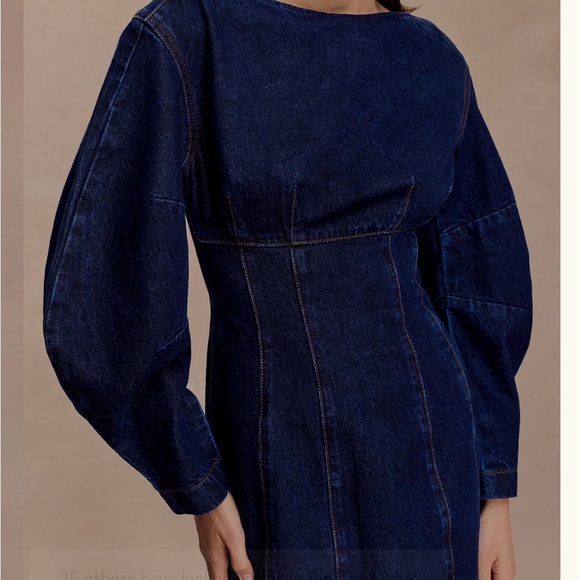 NWT Meshki Cosmala
Denim Long Sleeve Mini Dress - Indigo Blue - Picture 5 of 6